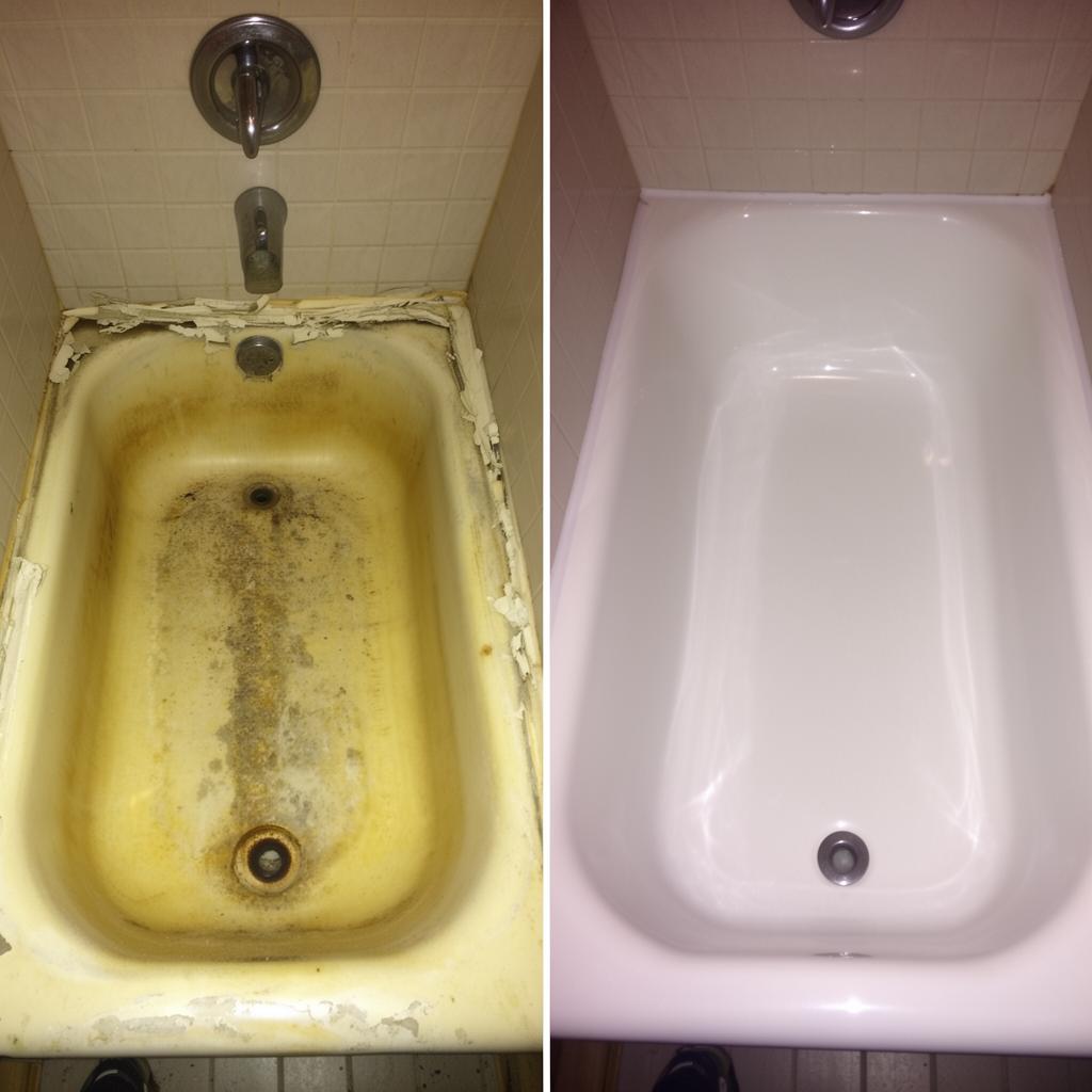 Bathtub remodel before and after